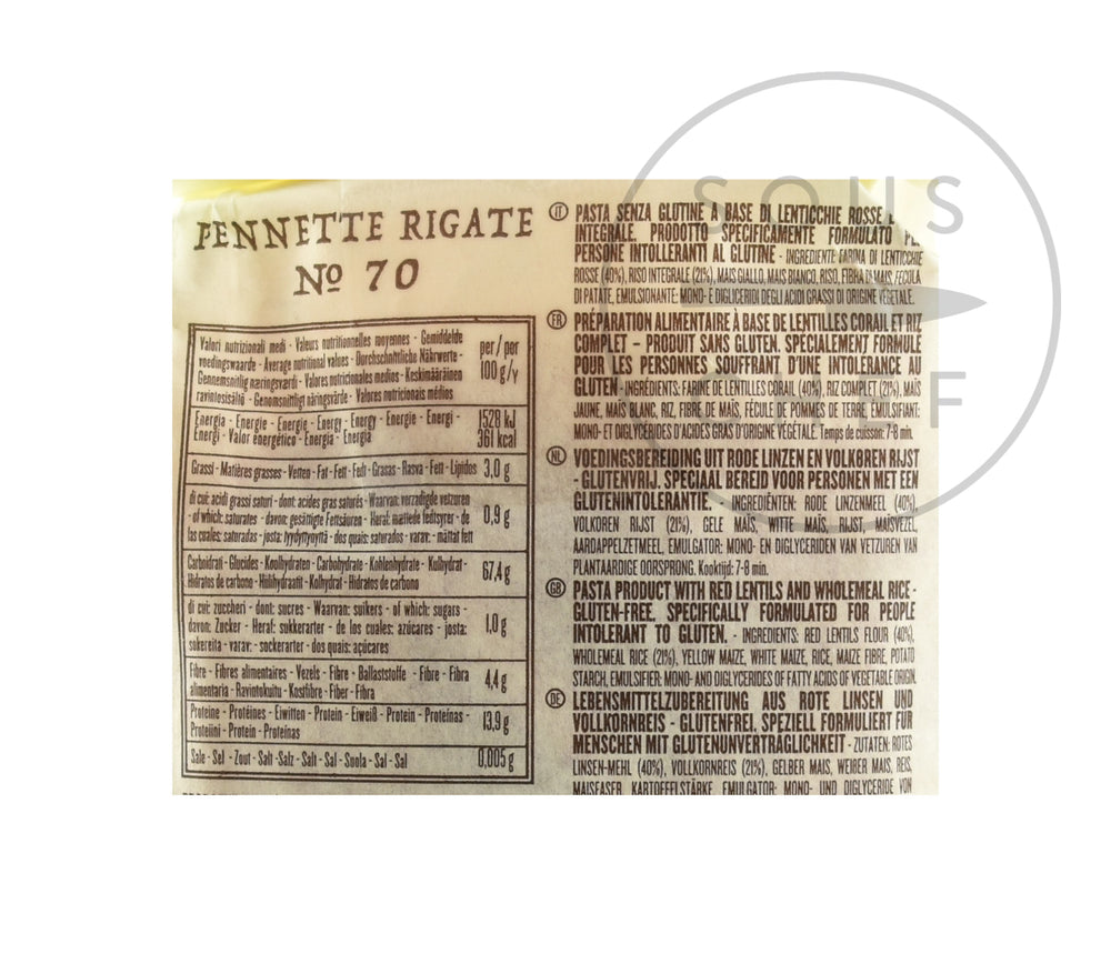 Rummo Gluten Free Lentil Pennette Rigate 300g