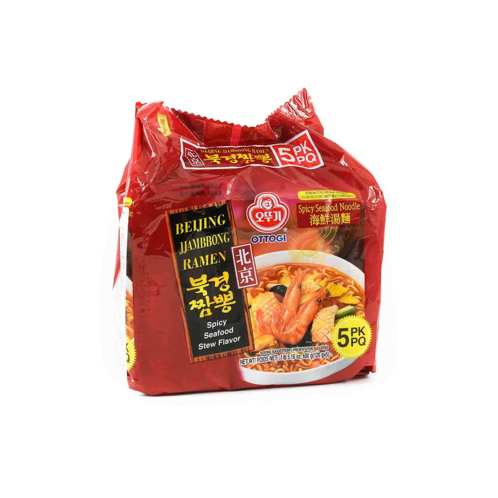 HA0061 Ottogi Jjampong Seafood Flavour Ramen Noddles, 5 x 120g