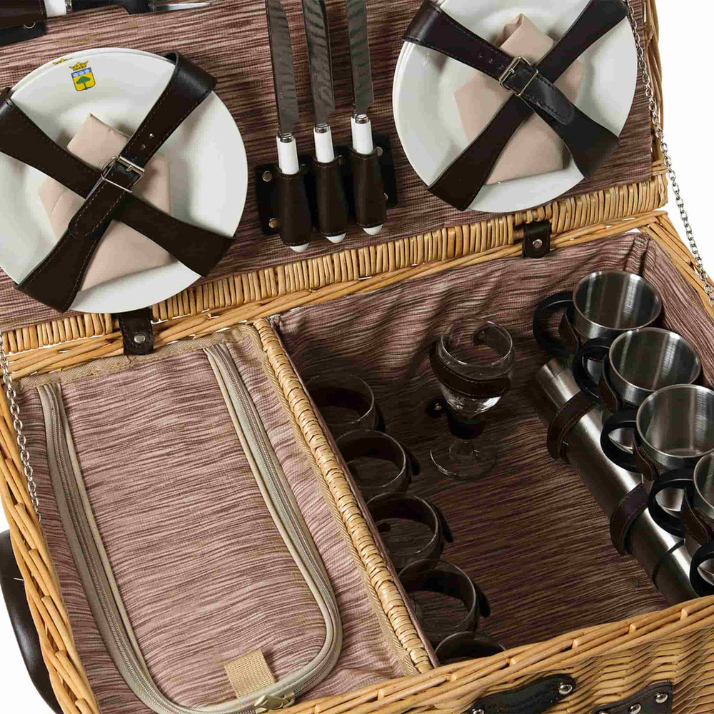 Louvre Natural Picnic Basket, 6 Person