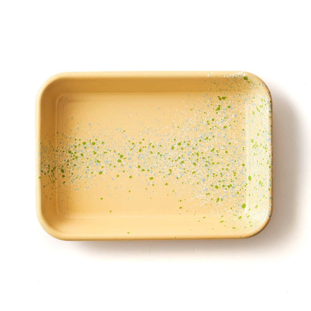 Splatter Fest Enamel Roasting and Serving Dish Yellow