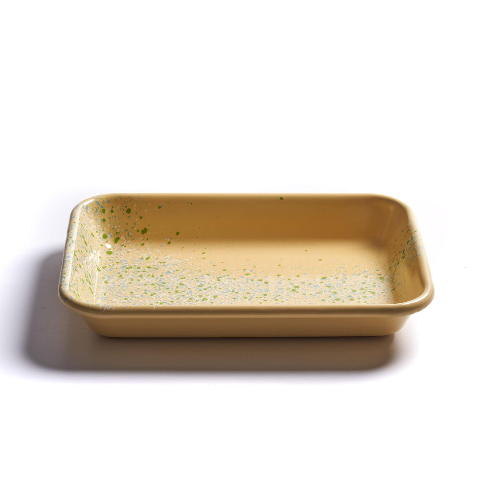 Splatter Fest Enamel Roasting and Serving Dish Yellow