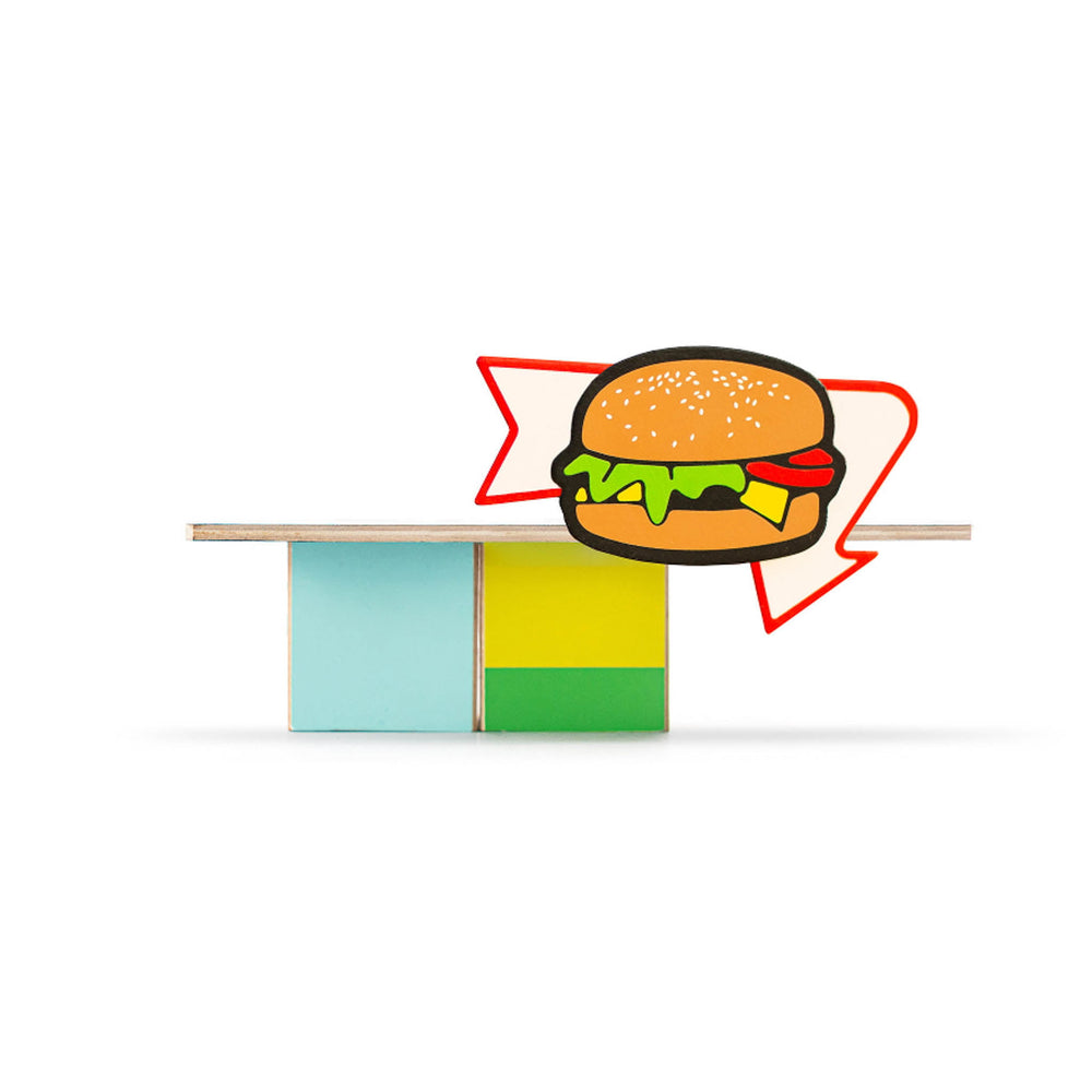 Kids Wooden Hamburger Stand Toy