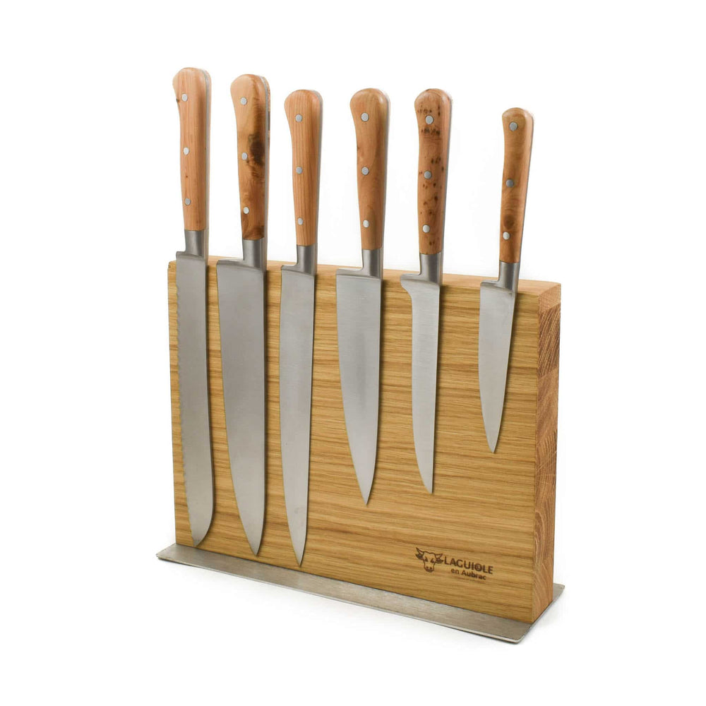 Laguiole en Aubrac Classic Knife Block of 6 Kitchen Knives, Juniper