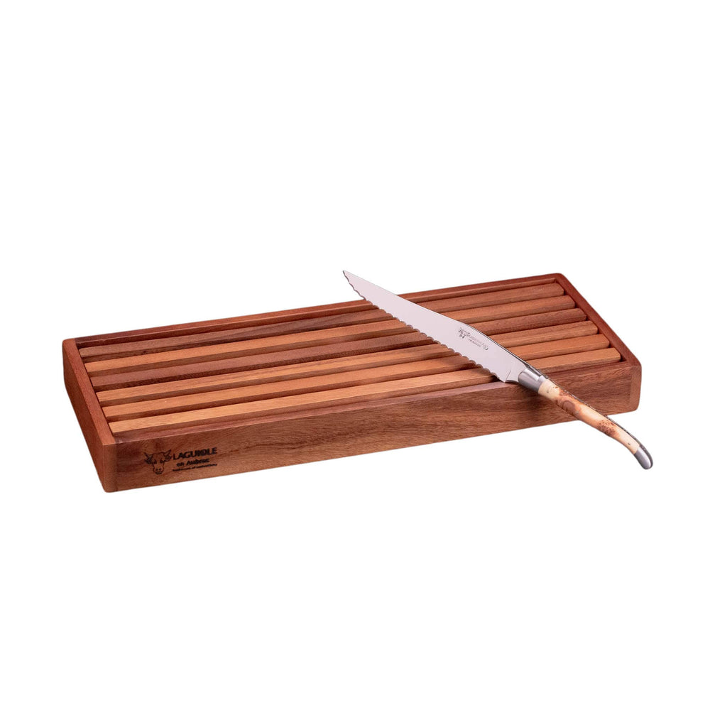 Laguiole en Aubrac Bread Knife and Cutting Board Gift Set, Juniper