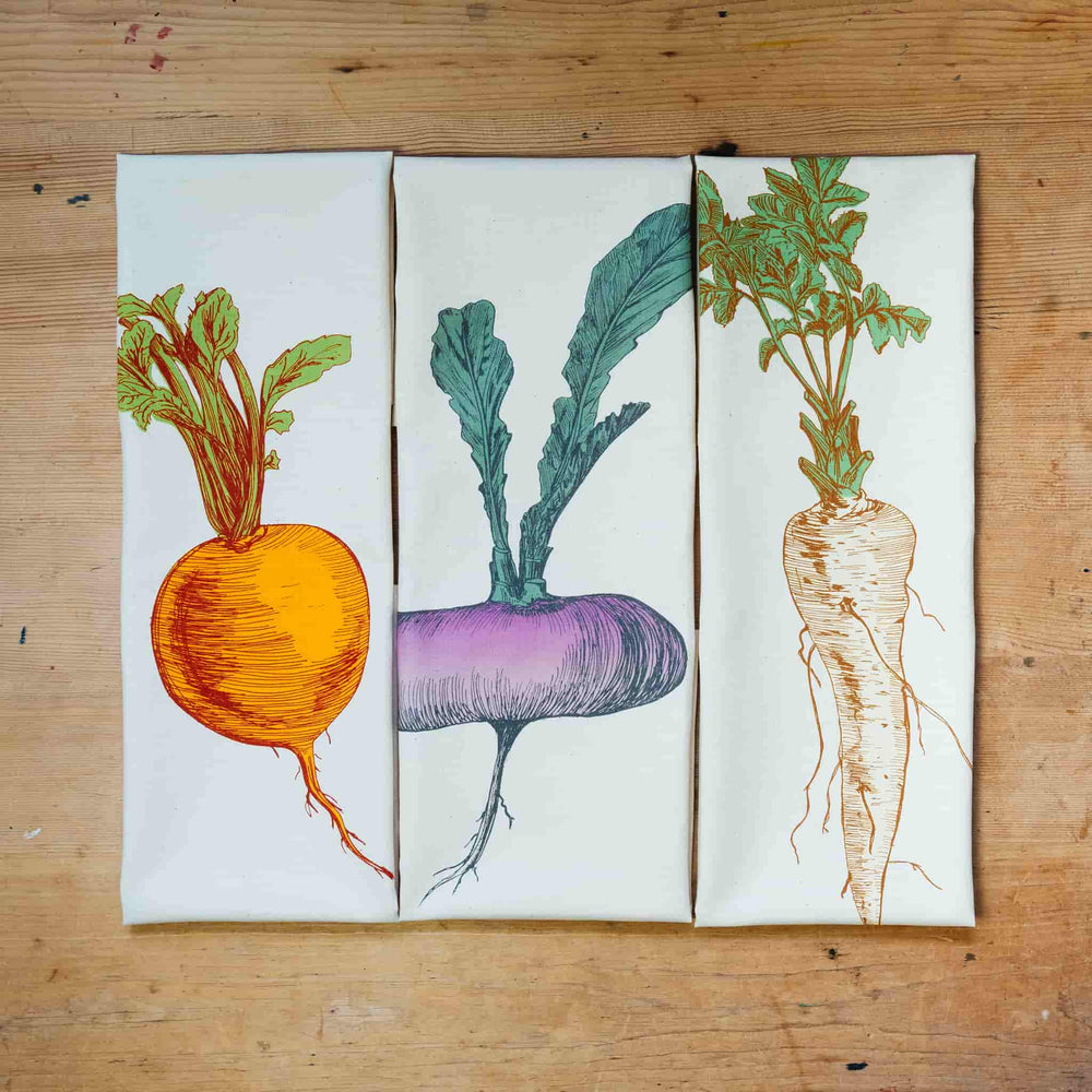 Mixed Veg Tea Towel Gift Box Set of 3