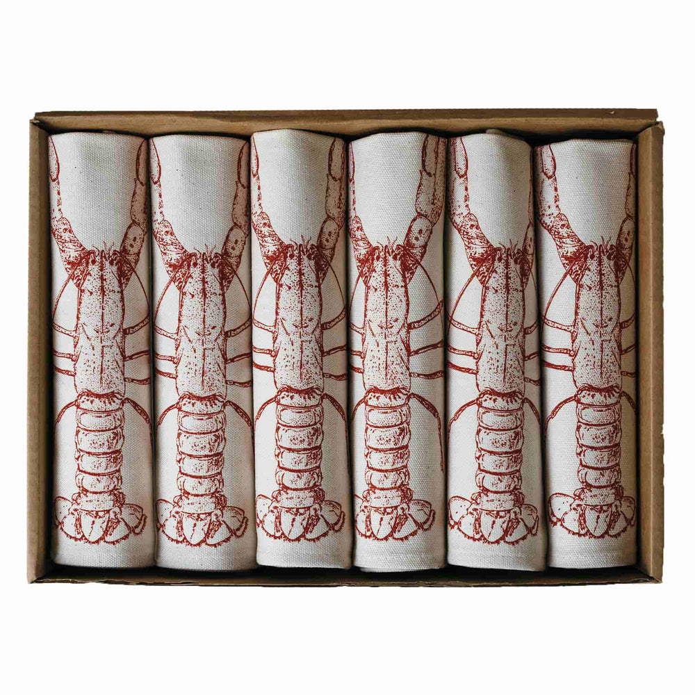 Lobster Design Napkins Box of 6