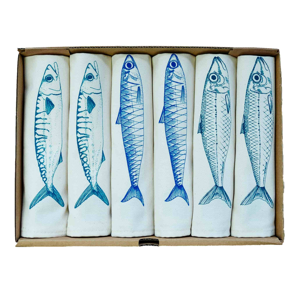 Sardine Design Napkins Box of 6