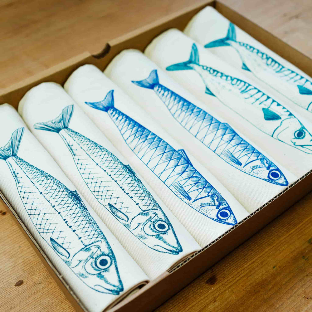 Sardine Design Napkins Box of 6