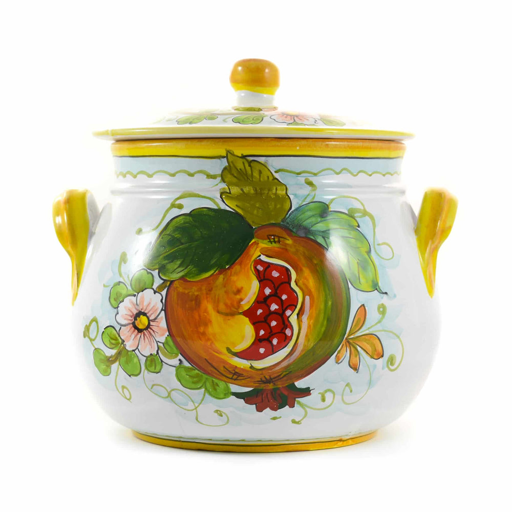 Pomegranate-Painted Terracotta Cooking Pot 20cm