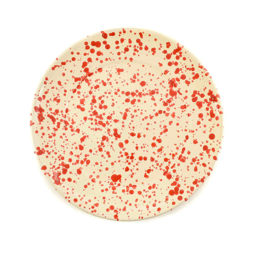 Products Puglia Red Splatter Dinner Plate 27cm overhead