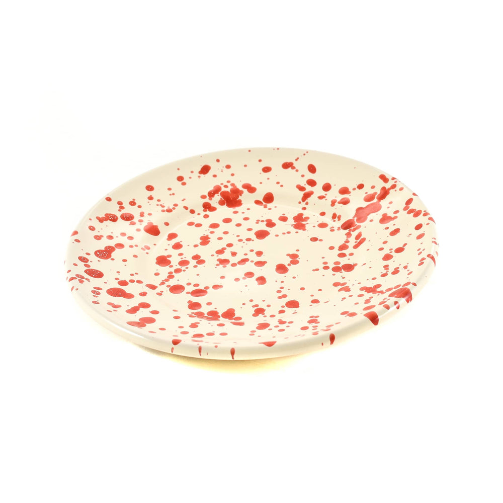 Puglia Red Splatter Side Plate 19cm angled