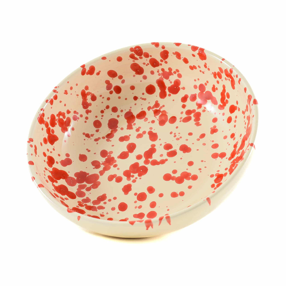  Puglia Red Splatter Bowl 19cm angled