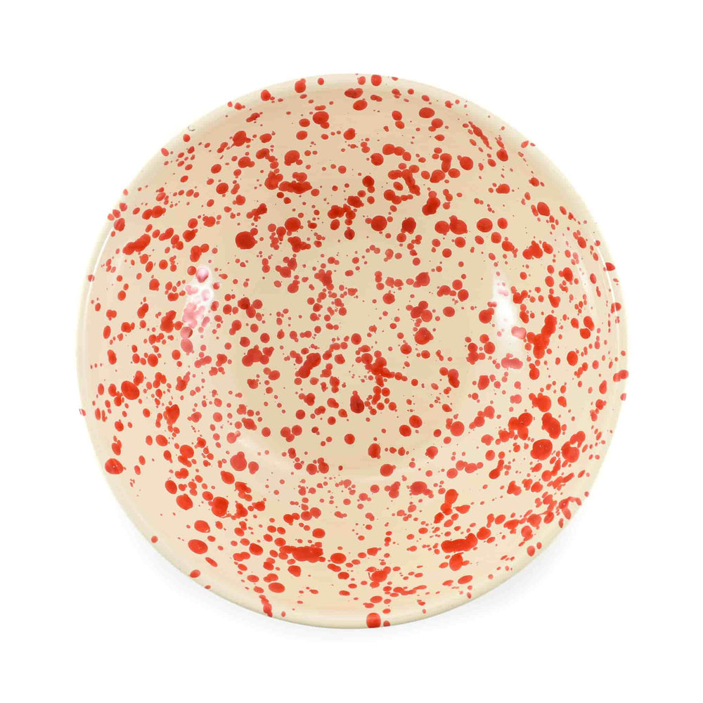 Puglia Red Splatter Large Salad Bowl 28cm overhead