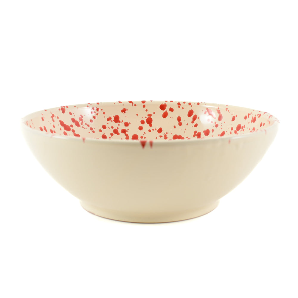 Puglia Red Splatter Large Salad Bowl 28cm side