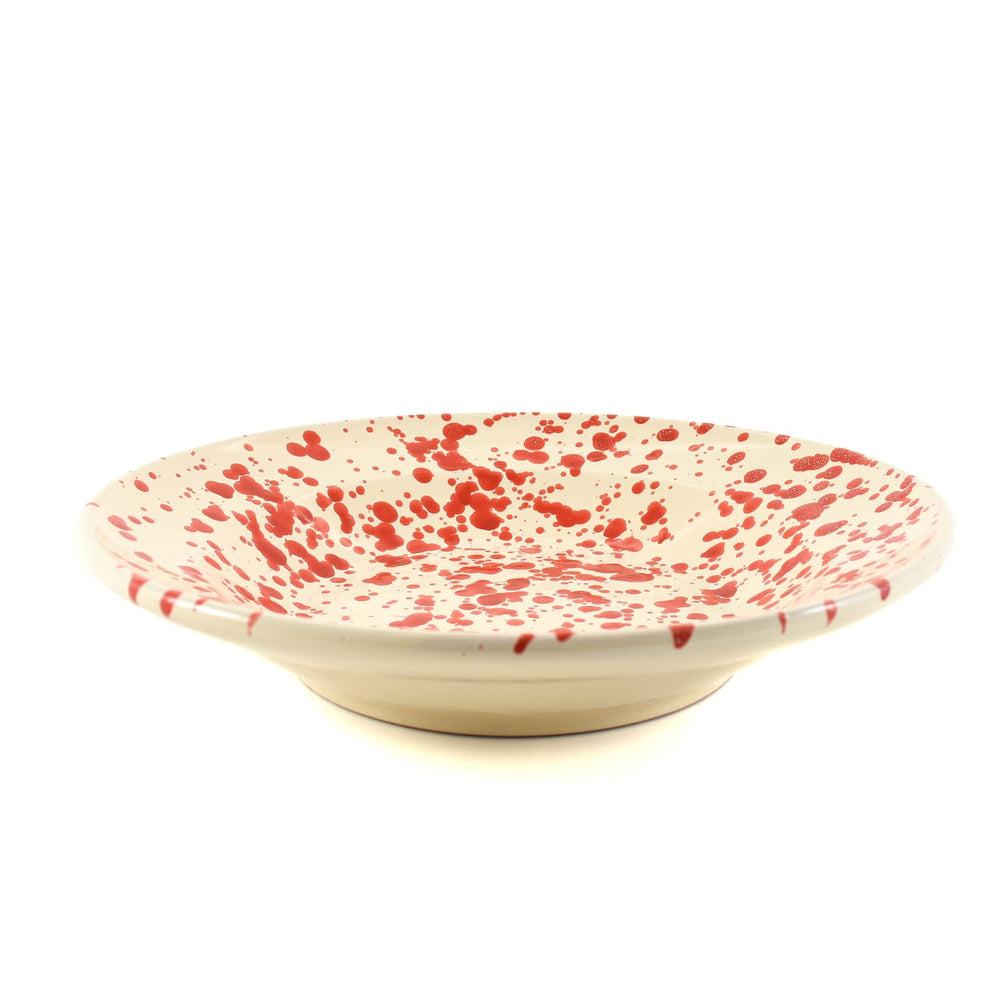 Puglia Red Splatter Pasta Bowl 29cm side