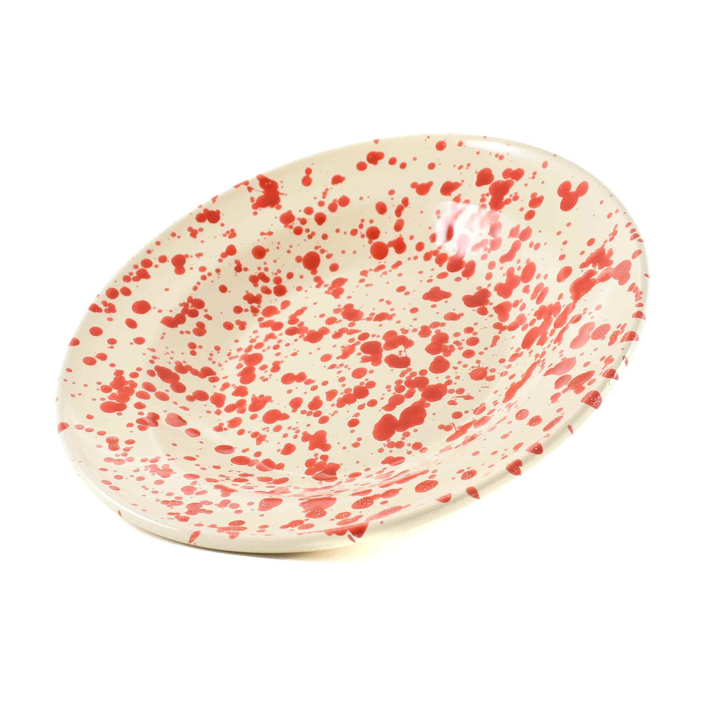 Puglia Red Splatter Pasta Bowl 29cm angled