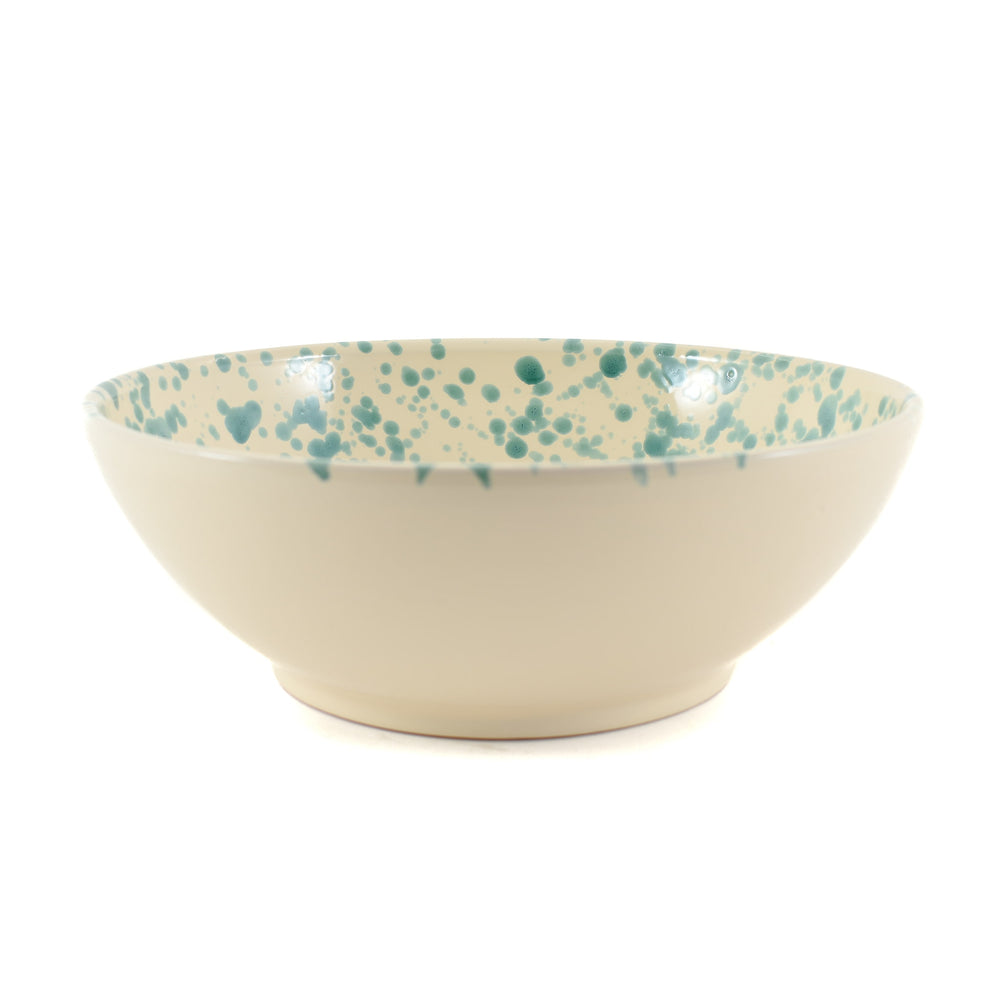 Puglia Aquamarine Splatter Large Salad Bowl 28cm side