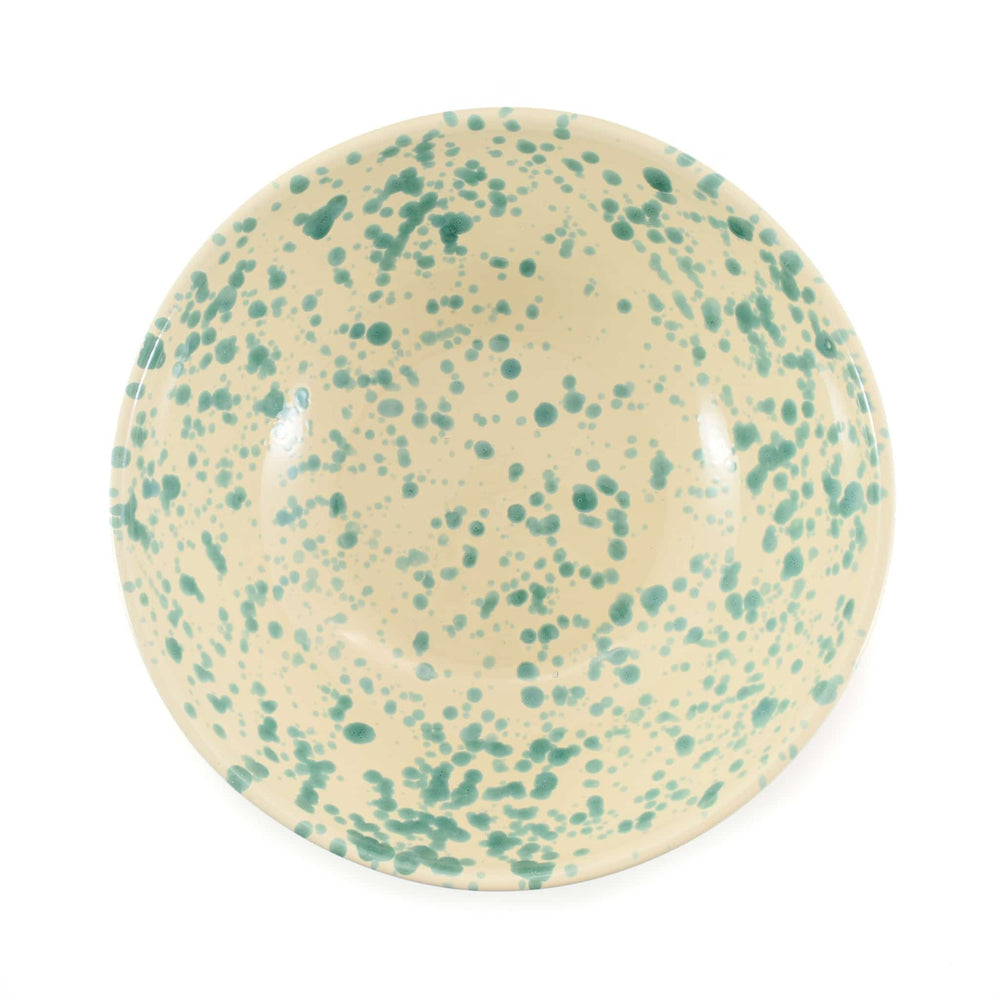 Puglia Aquamarine Splatter Large Salad Bowl 28cm overhead