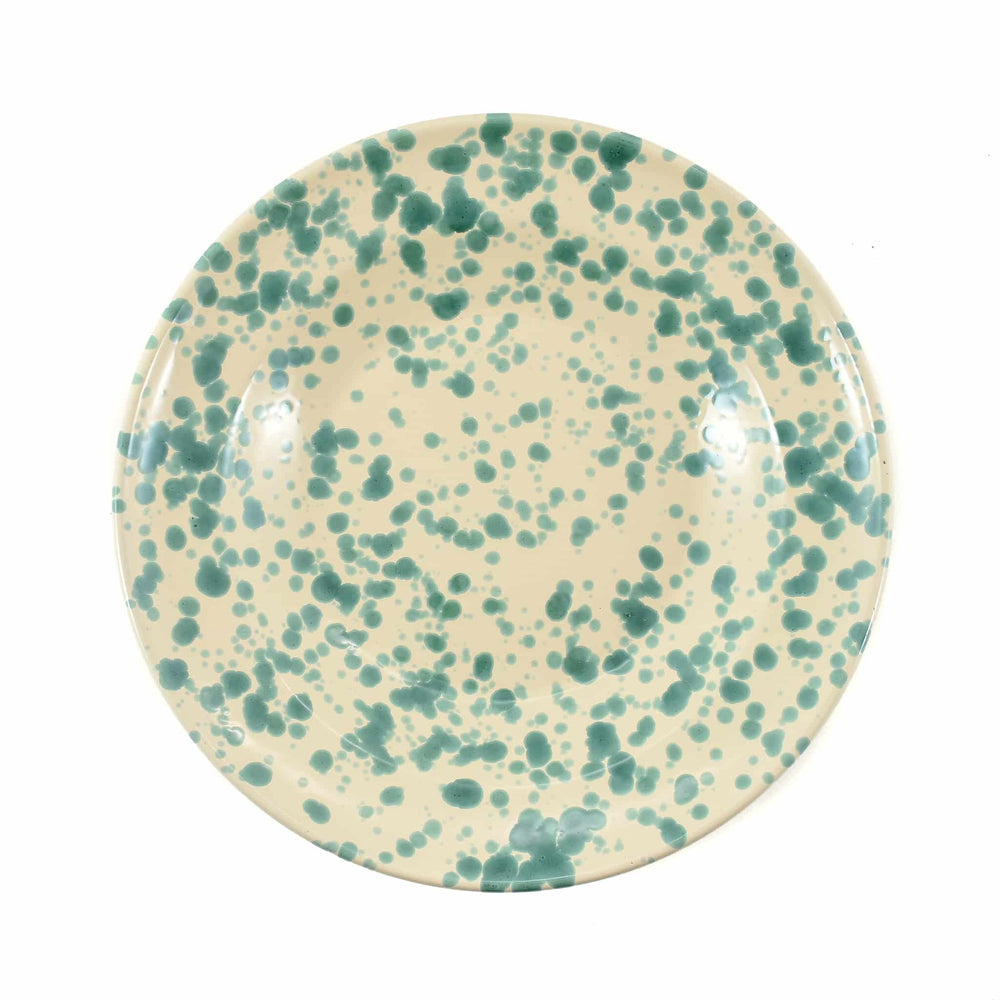 Puglia Aquamarine Splatter Pasta Bowl 29cm overhead