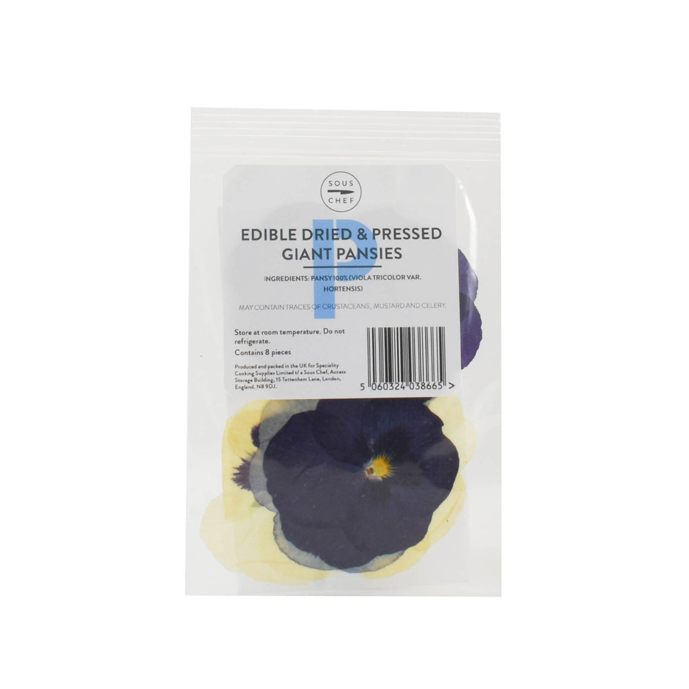 Edible Dried & Pressed Giant Pansies, 8 pieces