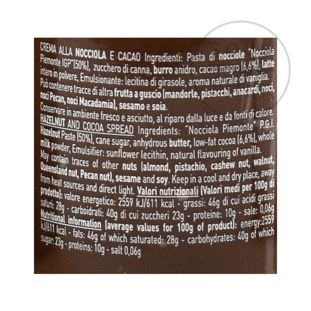 Piemonte Hazelnut Gianduja Spread 200g