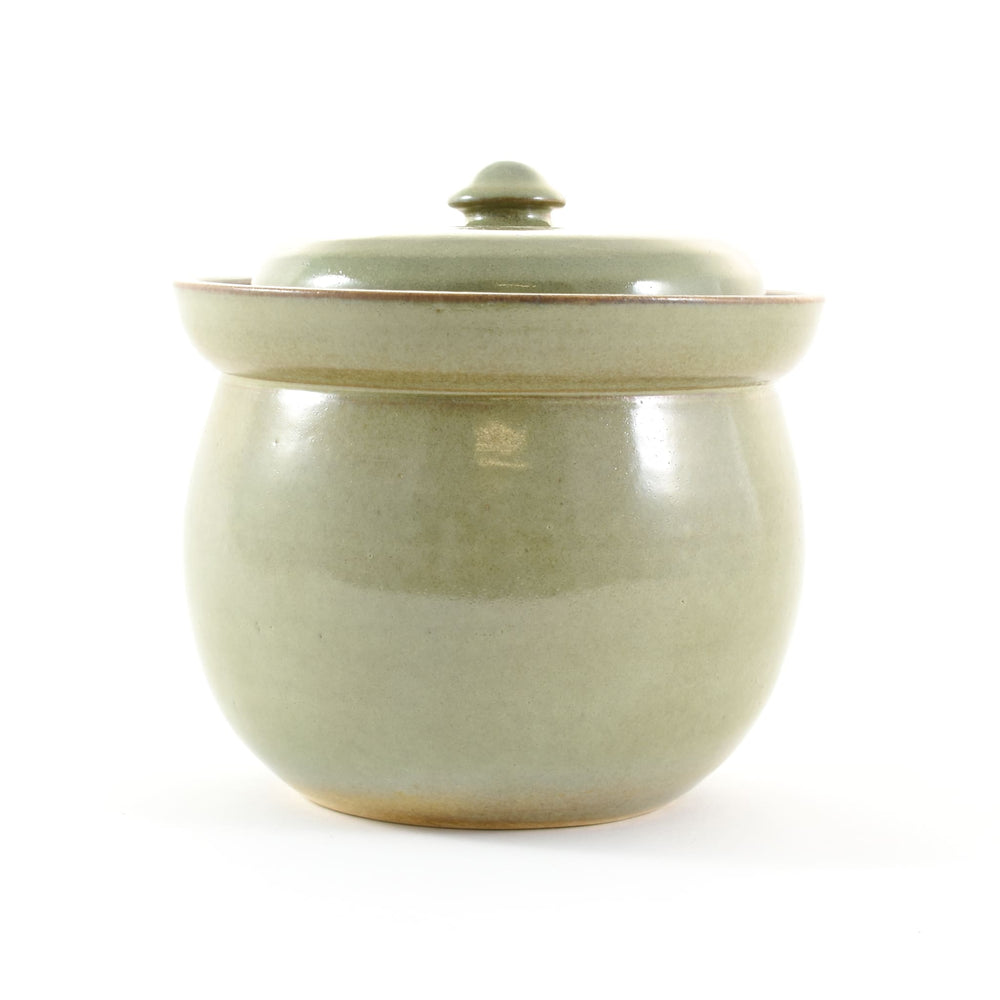 Handmade Stoneware Fermenting Crock in Green 2 litre