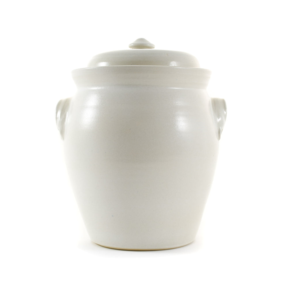 Handmade Stoneware Fermenting Crock in White 4.5 litre