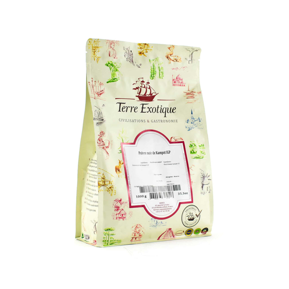 Terre Exotique Black Kampot Pepper 1kg pack