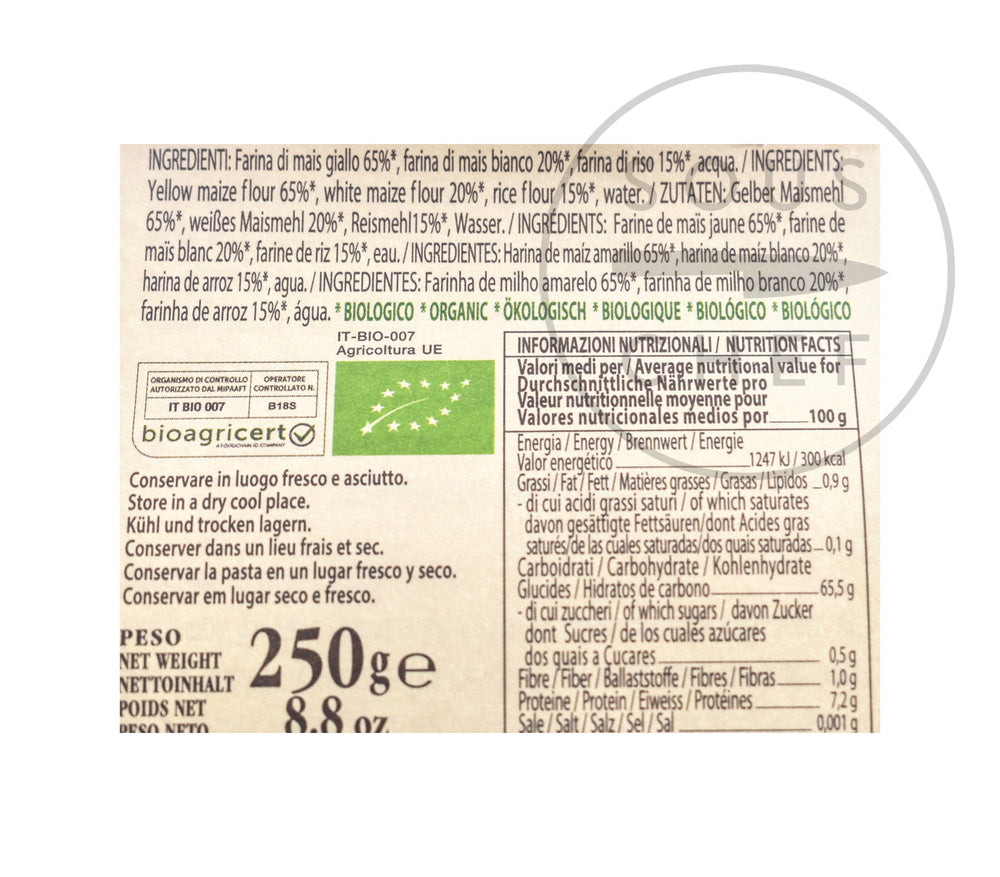 Morelli Organic Gluten Free "Calamari" Pasta 250g