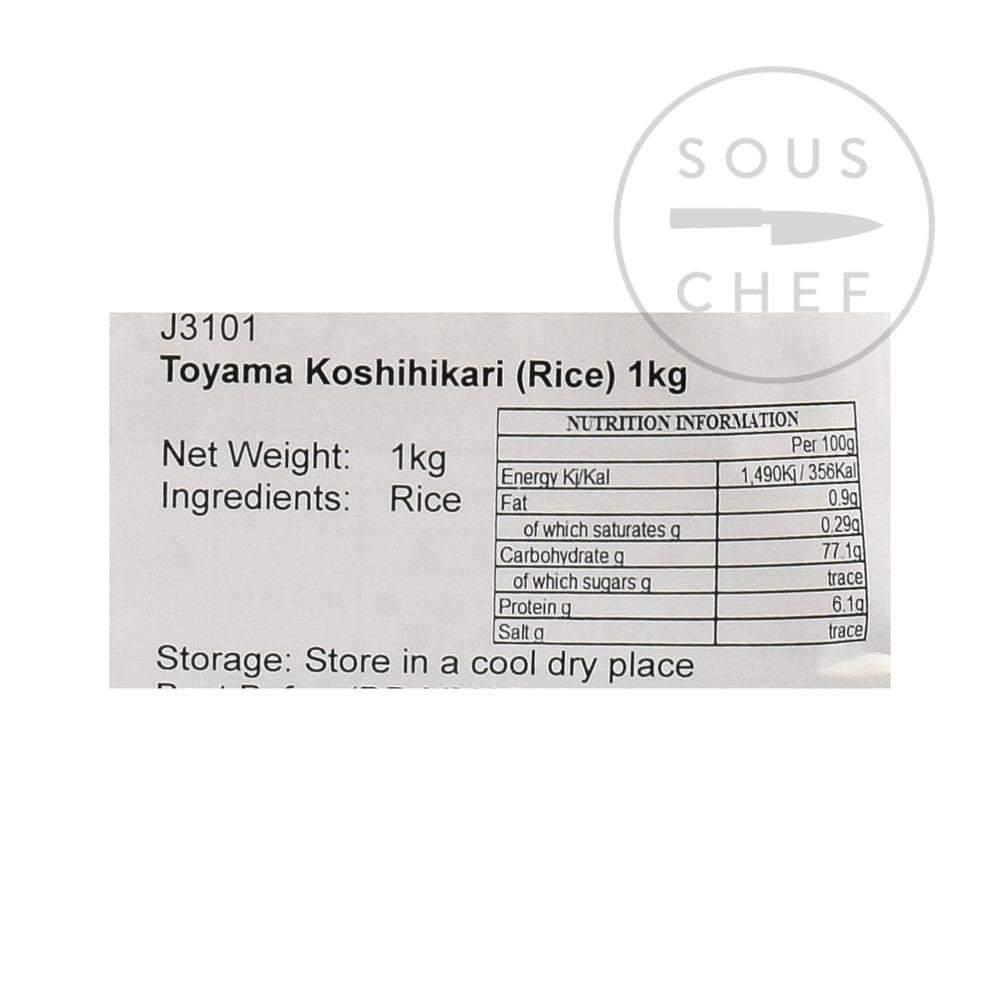 Toyama Koshihikari Japanese Grown Rice, 1kg