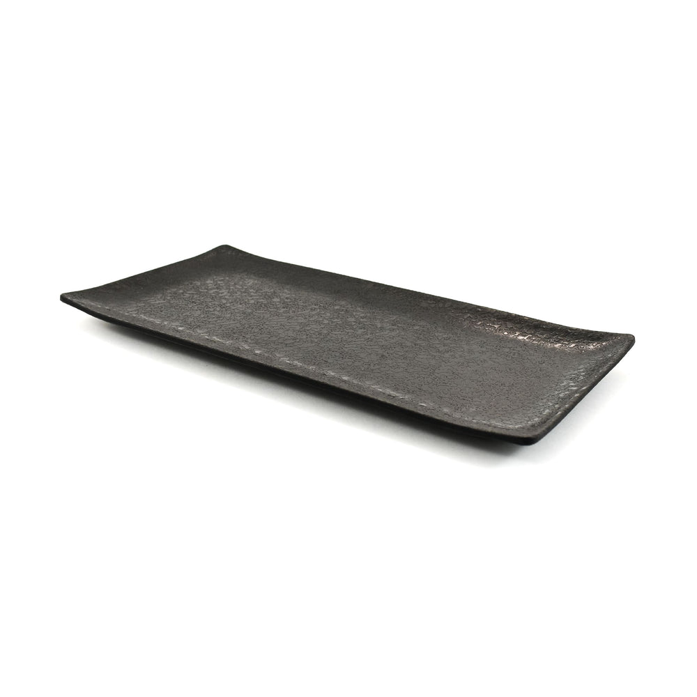 Black Melamine Rectangle Serving Plate 30x15cm