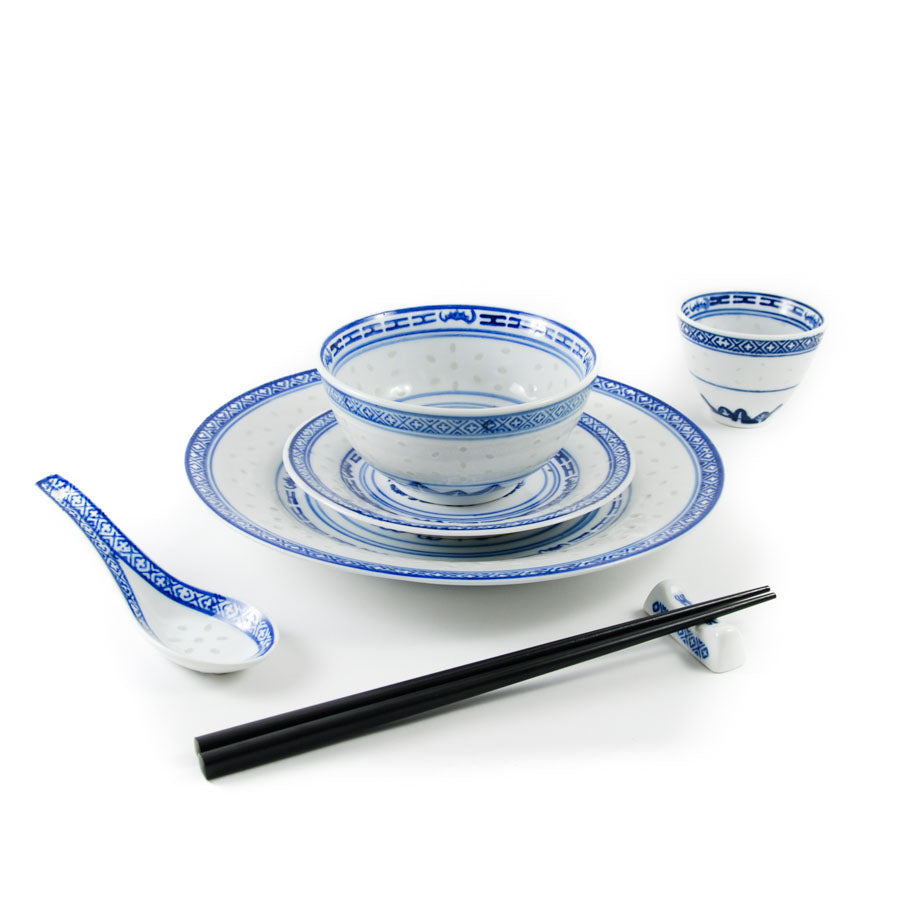 Chinese Tableware Blue Rice Pattern Rice Spoon 14cm Tableware Chinese Tableware Chinese Food