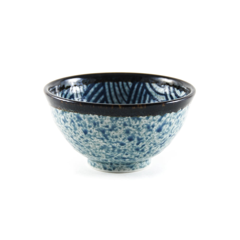 Kiji Stoneware & Ceramics Blue Wave Rice Bowl Tableware Japanese Tableware Japanese Food