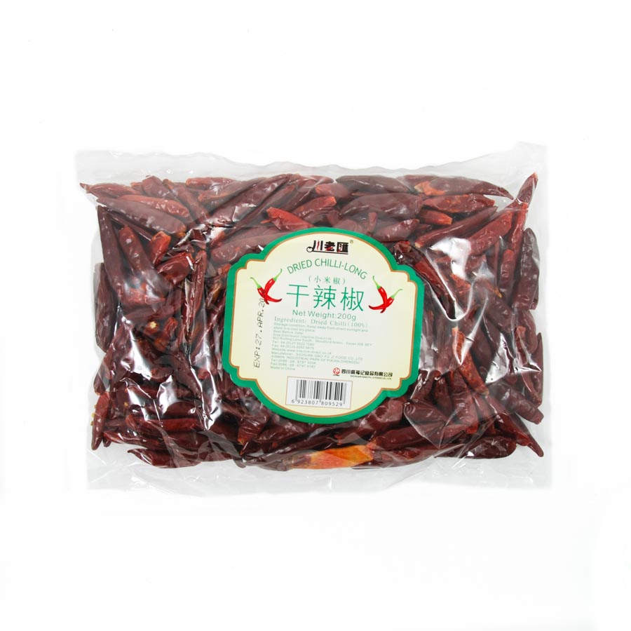 Sichuan Gao Fu Ji Food Co Sichuan Long Dried Chilli 200g Ingredients Herbs & Spices Dried Chillies Chinese Food