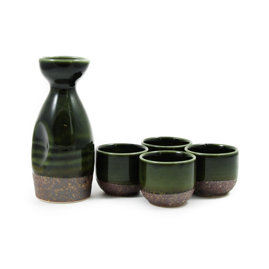 Kiji Stoneware & Ceramics Shinrin Sake Set Tableware Japanese Tableware Japanese Food