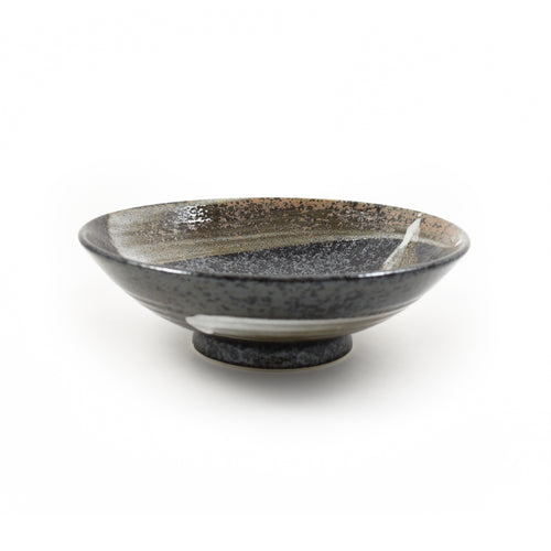 Kiji Stoneware & Ceramics Karasuba-Iro Shallow Bowl 25cm Tableware Japanese Tableware Japanese Food