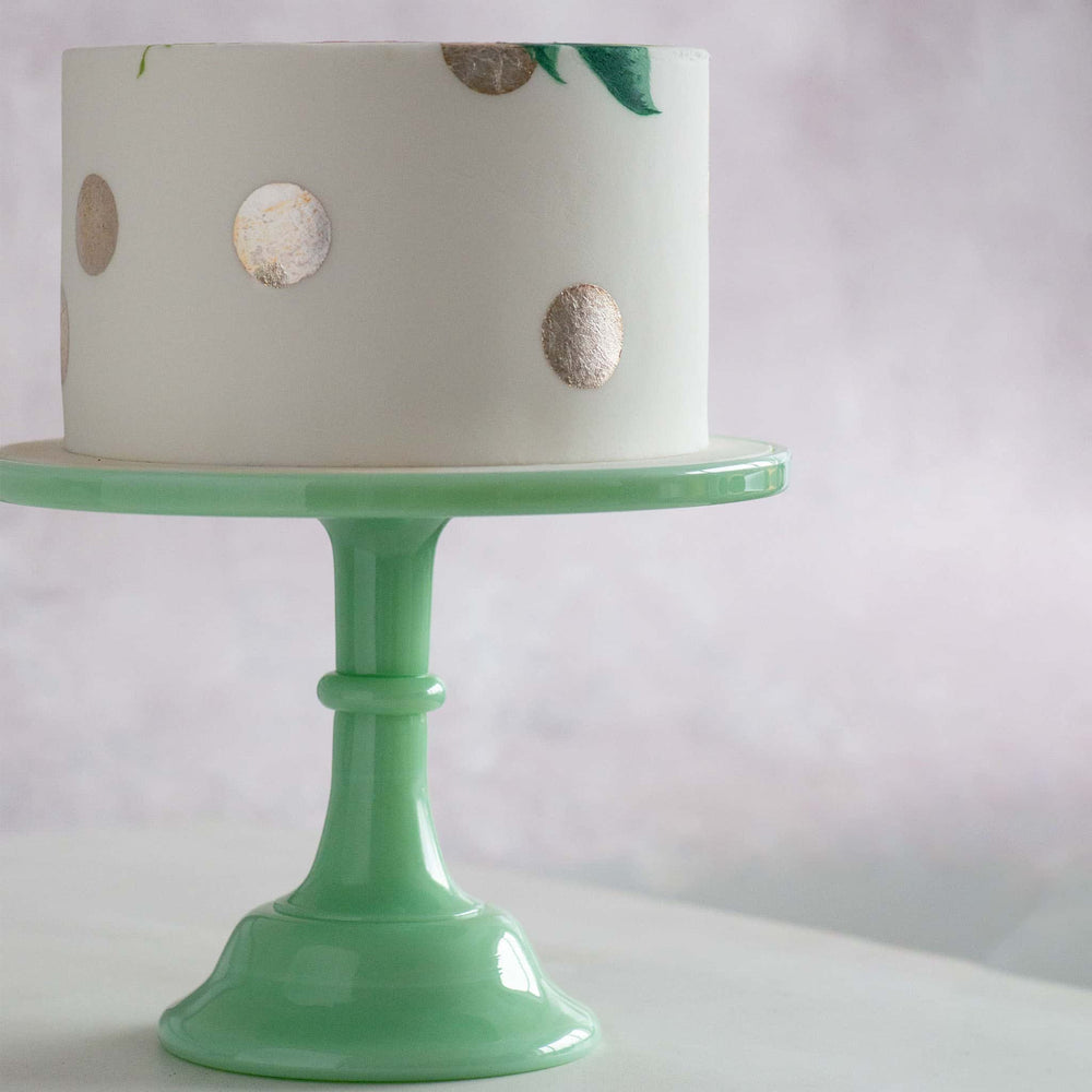 Mosser Glass Jade Milk Glass Cake Stand