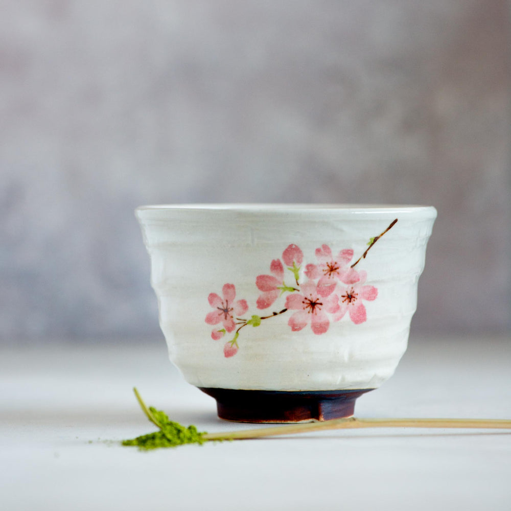 Kiji Stoneware & Ceramics Sakura Blossom Matcha Bowl Tableware Japanese Tableware Japanese Food