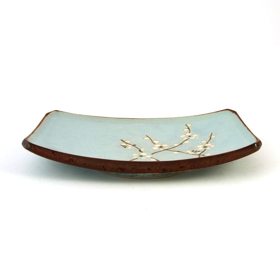 Kiji Stoneware & Ceramics Sakura Blossom Side Plate 19cm x 13cm Tableware Japanese Tableware Japanese Food