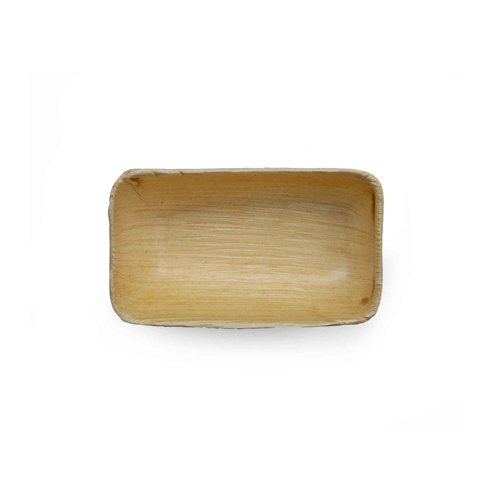 Palm Leaf Miniature Rectangular Dish, 7.5 x 5cm