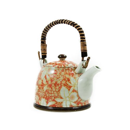 Kiji Stoneware & Ceramics Suisen Red Japanese Teapot Tableware Japanese Tableware Japanese Food