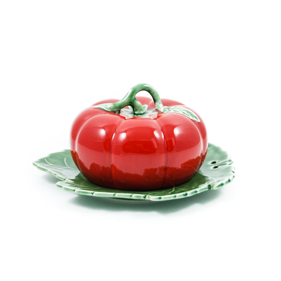 Bordallo Pinheiro Tomato Butter Dish With Cover Tableware