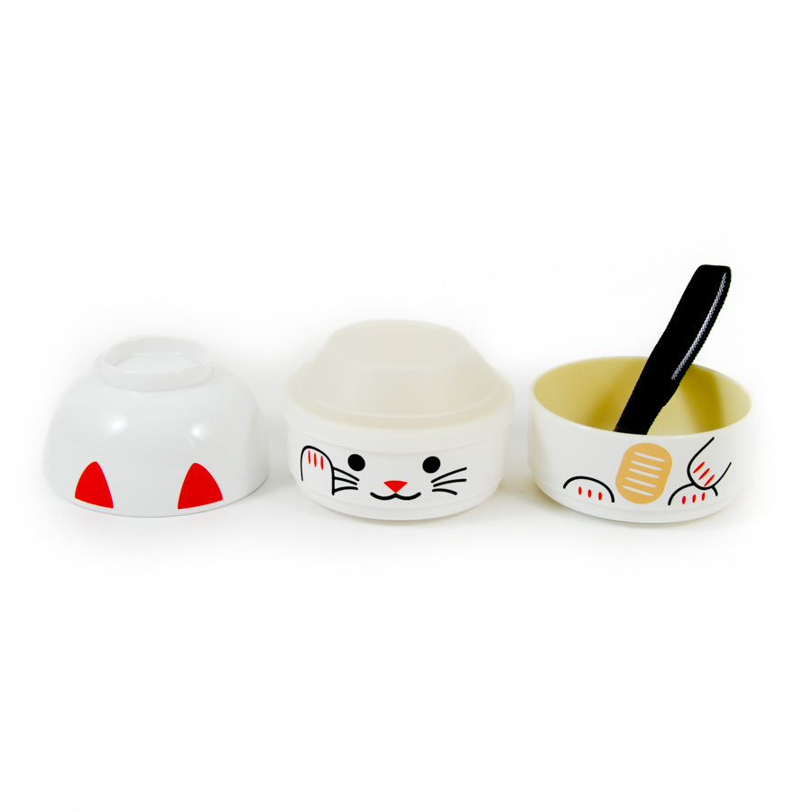 Hakoya White Manekineko Bento Box 640ml Cookware Japanese Food