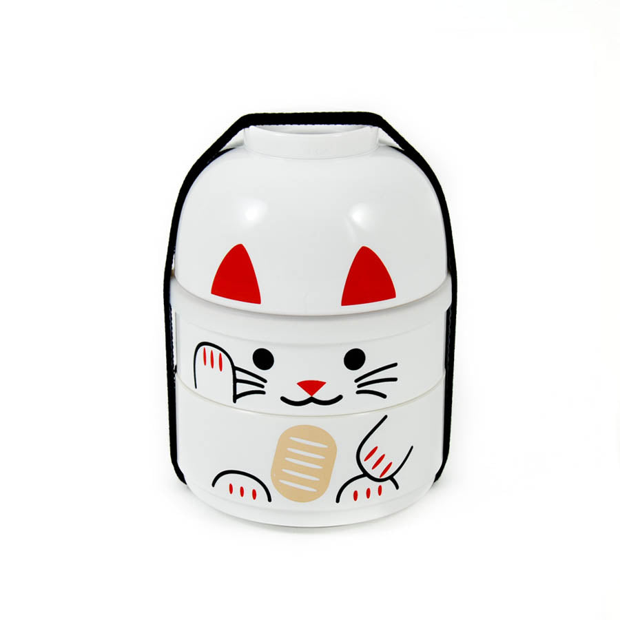 Hakoya White Manekineko Bento Box 640ml Cookware Japanese Food